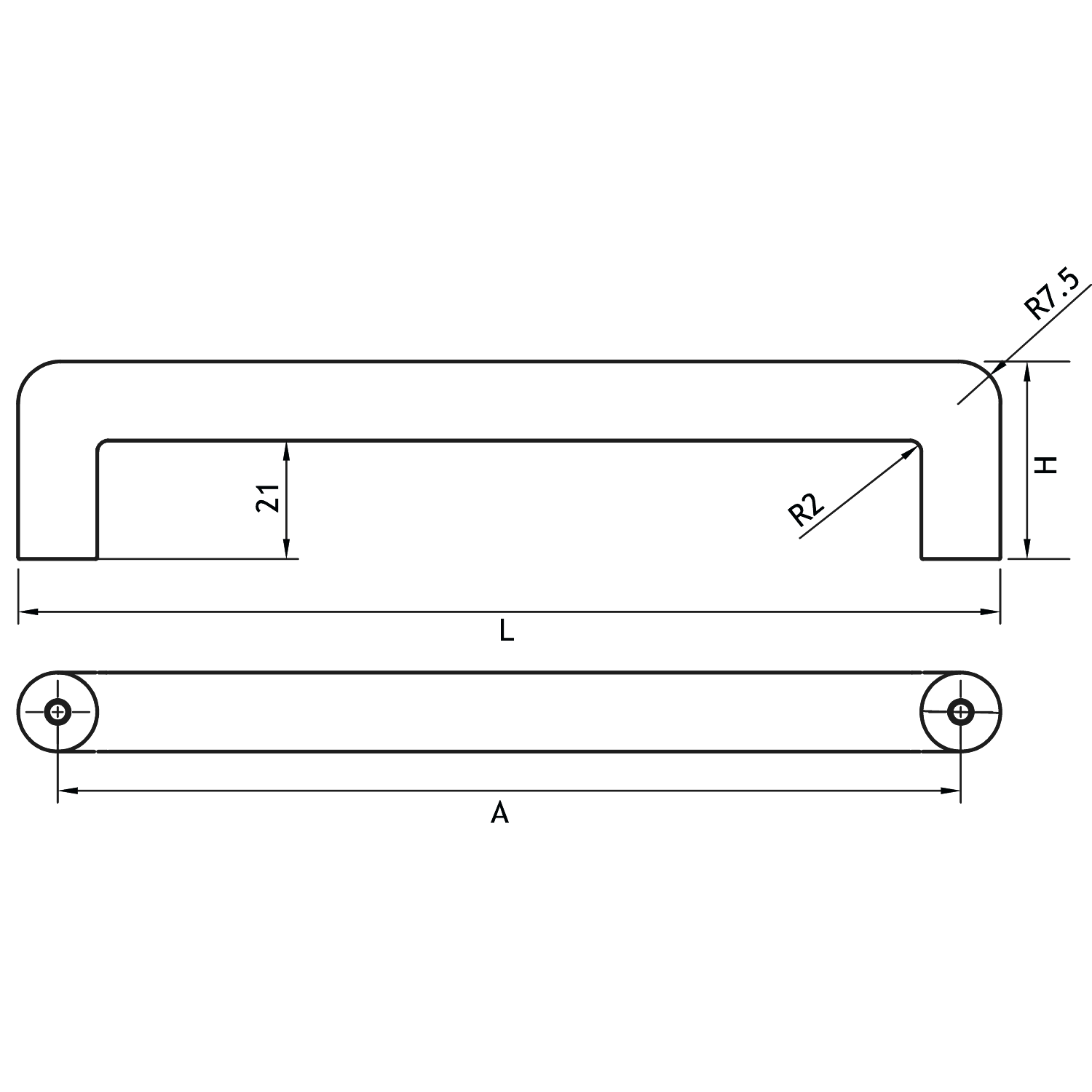 Greep ARCADE BA160 L174 Zamak Mat brons